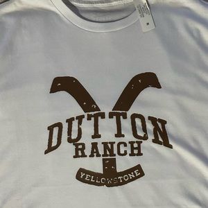 Yellowstone 2XL White and Brown T-shirt